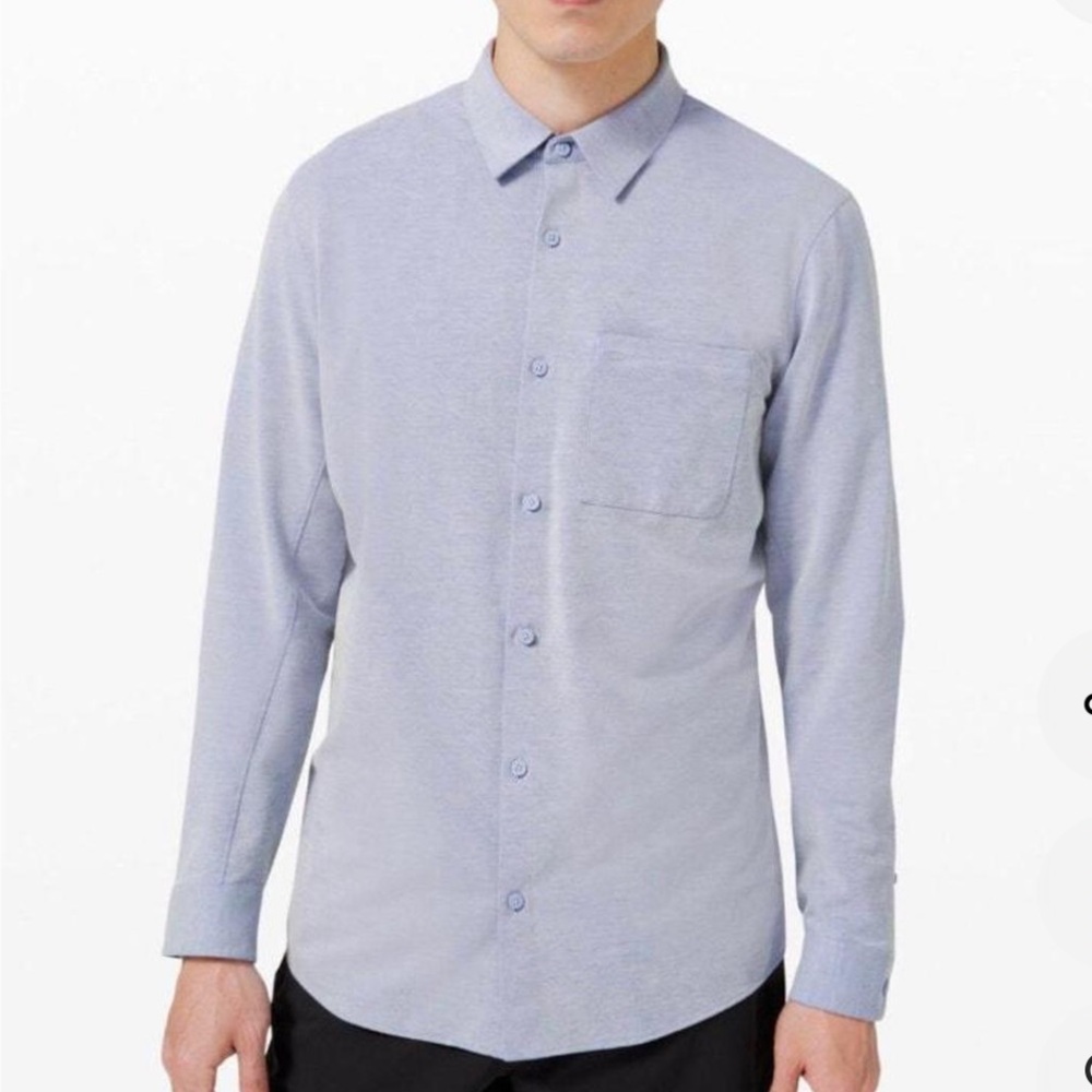 lululemon athletica Light Blue Long Sleeve Button-Up Shirt